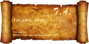 Tarjáni Alex névjegykártya